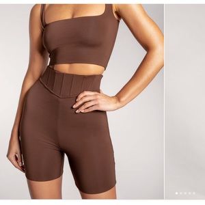 Meshki high waisted boned bike short new with tag